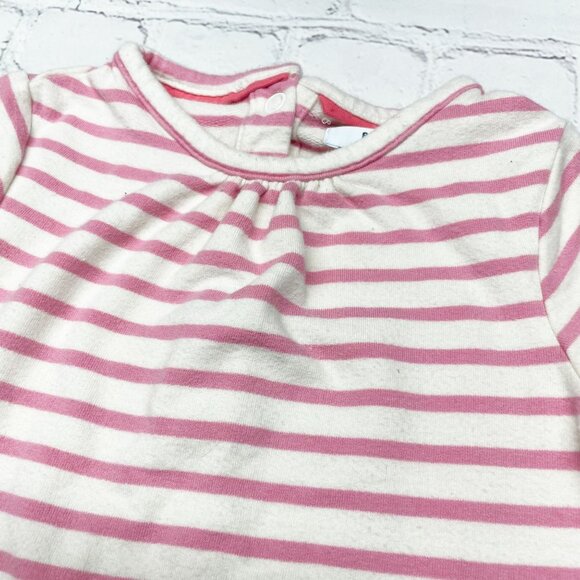 Baby Boden 3-6 mos Penguin Superstitch Embroidered Top Pink White Striped Cotton - Picture 2 of 5